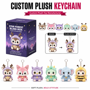 Porte-clés en peluche personnalisés sur mesure, boîte mystère, créez votre propre design, jouet en peluche, boîte surprise personnalisée avec porte-clés à logo - Product Image 6