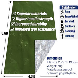 <span class=keywords><strong>Film</strong></span> d'aluminium réfléchissant poncho de premiers secours extérieur trekking poncho équitation d'urgence sans manches à capuche premier secours imperméable - Product Image 6