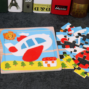 Rompecabezas de madera 3D de dibujos animados simples de 16 piezas, juguete educativo de tablero de logotipo DIY para niños, bebés y niños pequeños principiantes - Product Image 4