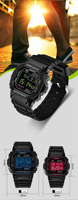 Montre de sport de luxe professionnelle Sanda 329 pour couple, style rétro, numérique, résistante à l'eau et aux chocs, bracelet en caoutchouc, chronomètre