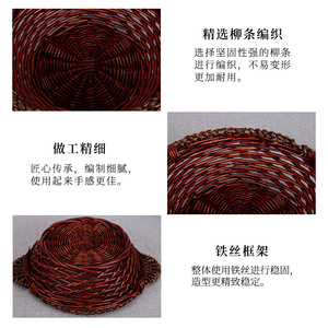 ตะกร้าสานทรงกลม ภาชนะใส่อาหารทนความร้อน ใช้ในครัว มีให้เลือก 7 ขนาด - Product Image 5