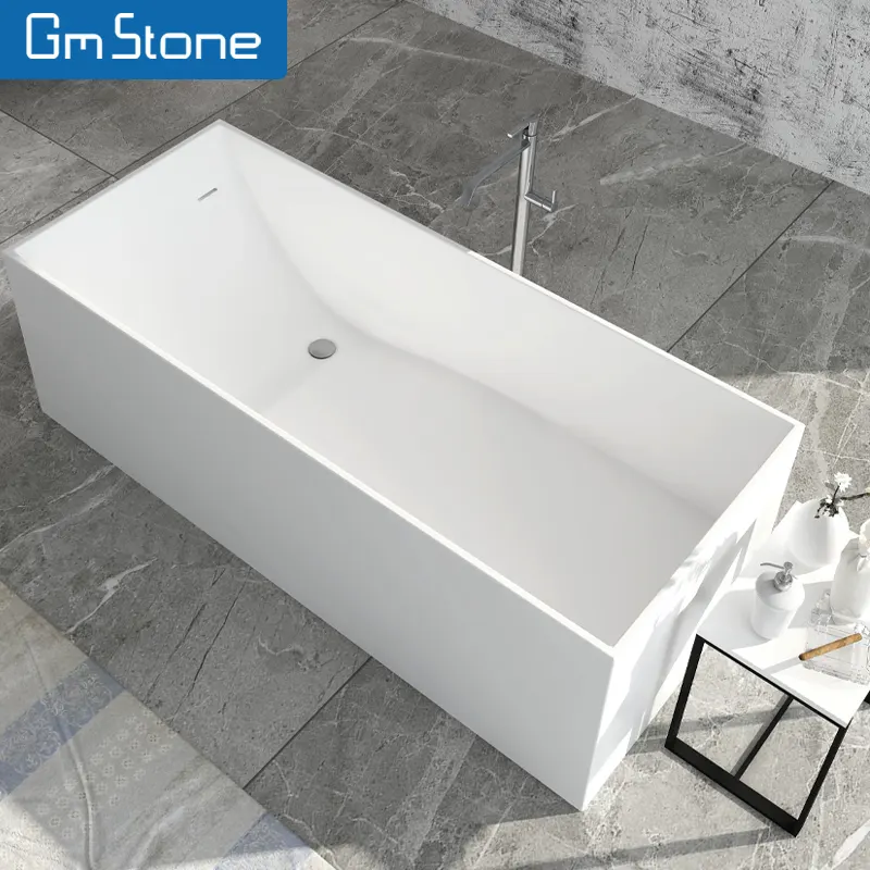 Modern freestanding soaking bath tub stone resin bathtub bathroom bathtub solid surface bathtub