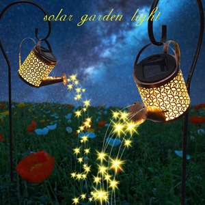 Lampe solaire LED d'extérieur IP65, étanche, en fer forgé, motif floral ajouré, petite bouilloire féerique, pour décoration de pelouse et piquet de sol paysager - Product Image 3