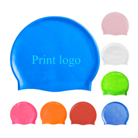 Gorro de natación de silicona con estampado OEM para niños, suministro profesional