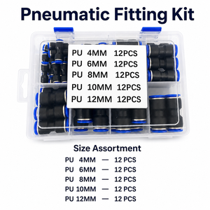 ชุดข้อต่อลมแบบเร็วรูปตัวที PE สำหรับสายลม PU อะไหล่ซ่อมระบบลม - Product Image 2