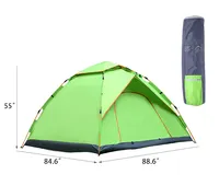 屋外自動ダブルテント防風防雨サンシェード34人用キャンプ速度オープンフリーでスローテントを構築