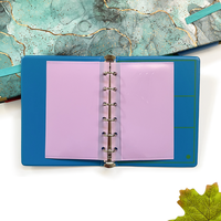 Classeur à anneaux PP étanche personnalisé avec pochette de rangement pour espèces A7 rose