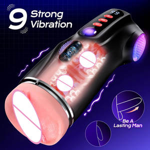Juguete Sexual Masculino Controlado por Aplicación, 9 Modos de Succión, 9 Modos de Vibración, Textura 3D, Funda Suave con Calefacción, Masturbador Masculino de Bolsillo con Pantalla LCD - Product Image 2