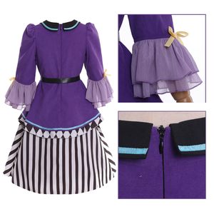 Halloween ragazze cappellaio pazzo viola Costume con clip cappello fiabesco abito da festa vestito fantasia abito da ballo per bambini gioco di ruolo vestire - Product Image 3