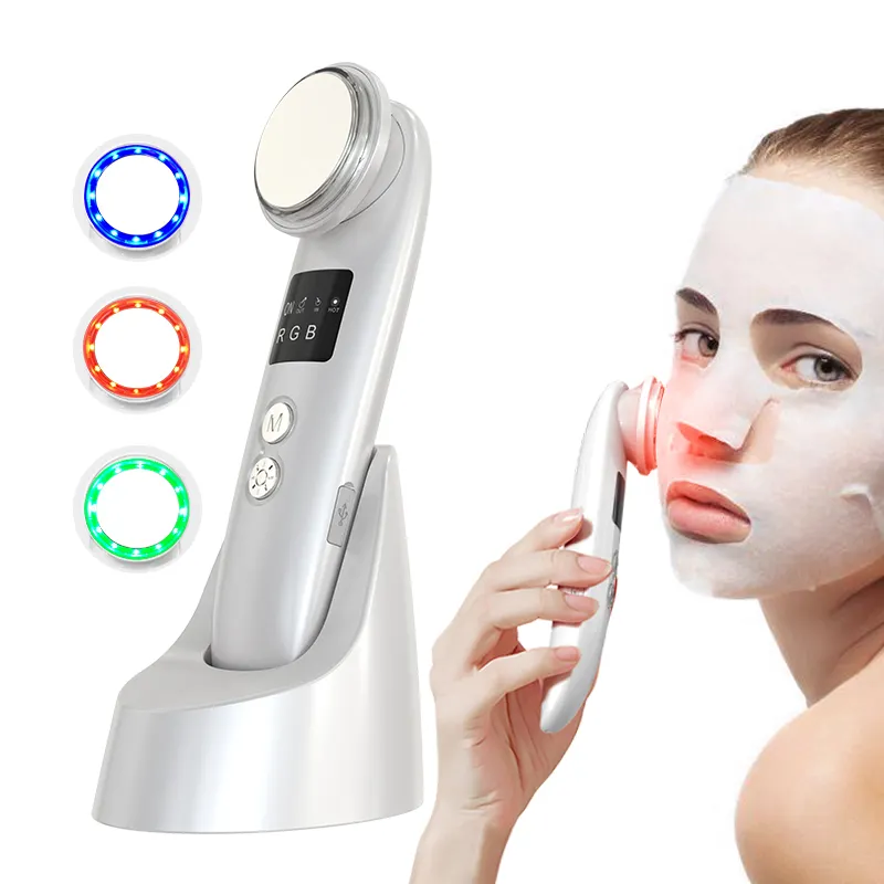 Hoge Frequentie Ems Ionen Verwarming Inductie Instrument Led Facial Massage Vibrerende Stimulator Schoonheidsverzorging Apparaat