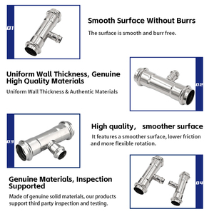 Raccord en T réducteur en <span class=keywords><strong>acier</strong></span> <span class=keywords><strong>inoxydable</strong></span> à sertir, profil en V, pour système de plomberie d'alimentation en eau potable, de la Source Factory - Product Image 2