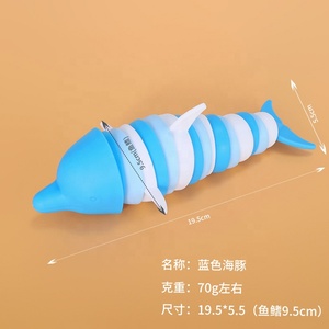 Giocattolo sensoriale Tik Tok lumaca di mare agitato agitato per lumaca squalo lumaca animale marino Poping per bambini articolato in 3d arcobaleno Fidget Slug giocattolo - Product Image 3