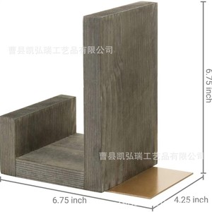 Solid wood L-shaped <b>bookend</b> for office desks, magazine and document display, bookshelf, home desk, book stand - Product Image 4