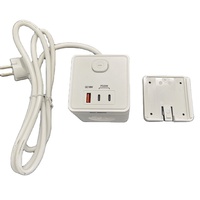 Wellsdiy CE EU Cubo de Enchufes 6 en 1 de 16A con 1 Puerto USB-A, 2 Puertos USB-C y 3 Tomas de Corriente Alterna, Enchufe de Extensión con Clavija Europea