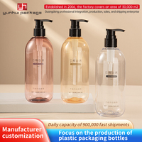 Bouteille à pompe en PET de 400ml avec distributeur de type presse pour shampooing et gel douche, emballage cosmétique de récipient de savon liquide vide