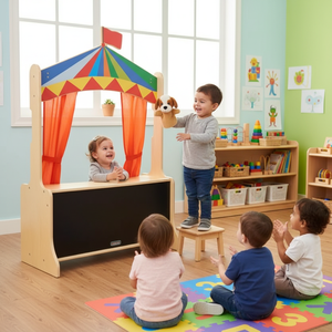 Juego de Muebles de Madera <span class=keywords><strong>para</strong></span> Guardería, Juego de Roles Dramáticos <span class=keywords><strong>para</strong></span> Niños, Muebles de <span class=keywords><strong>Teatro</strong></span> de Marionetas <span class=keywords><strong>para</strong></span> Niños Pequeños en Venta - Product Image 4