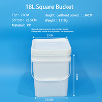 Seau carré transparent en plastique de qualité alimentaire en gros, 4L, 5L, 8L, 10L, 20L, impression personnalisée pour le vin, le lait, la litière pour chat, emballage