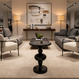 Table d'appoint de style nordique moderne avec des décorations en forme de hawtes confites |   Table d'appoint ronde artistique multicolore pour un intérieur créatif - Product Image 4