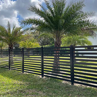 Panneau de clôture en aluminium de 1,8 m de haut, revêtement poudré noir, pour projets résidentiels et de jardins de villas