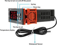 Contrôleur de température numérique STC-1000 AC 10A 220V, contrôleur de température LED, chauffage, refroidissement, thermostat en Celsius, 2 relais