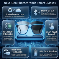 Gafas inteligentes impermeables con cámara integrada, captura de fotos y videos, control por voz, chat multilingüe, gafas inalámbricas Meta.