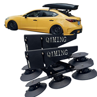 QIMING Barres transversales universelles à ventouse pour coffre de toit, ouverture double latérale, installation sans perçage, capacité 700L, corps en alliage d'aluminium