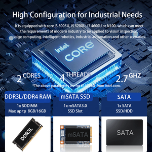 คอมพิวเตอร์อุตสาหกรรมไร้พัดลมที่เหมาะสม RS485 3G 4G LTE N100 J4125 J6412 Core I3 I5 I7 มินิพีซี พร้อมพอร์ต LAN คู่ พอร์ต COM คู่ และช่องใส่ซิม - Product Image 4