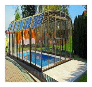 Couverture de <span class=keywords><strong>piscine</strong></span> pliante automatique avec panneaux en verre isolant et ouverture télécommandée pour un entretien facile - Product Image 1