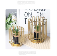 Vase rond classique en fer chromé style ferme, support décoratif pour plantes et fleurs, durable et écologique