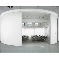 Mur acoustique incurvé et mobile avec rail supérieur, sans rail au sol, pour salles de conférence, hôtels et espaces commerciaux flexibles