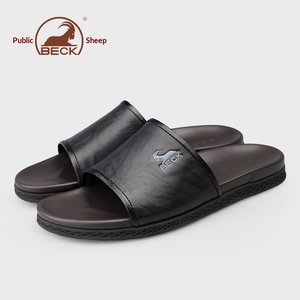 Sandales tongs décontractées pour hommes Ram 2025, nouvelle collection, semelle en cuir de vache, antidérapantes, pour l'intérieur et l'extérieur, chaussures décontractées d'été - Product Image 3
