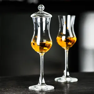Custom Goblet Glas Crystal Tulp Cup Champagne Fluit Glazen Whisky Wijn Proeverij Glas Met Deksel