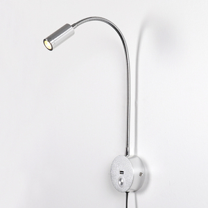 <strong>Wall</strong> <strong>Mount</strong> Flexible Arm <strong>Wall</strong> <strong>Lights</strong> Hotel Bedroom Bedside <strong>Wall</strong> Lamp Headboard Reading <strong>Light</strong> <strong>with</strong> Touch Dimming Switch and USB - Product Image 3