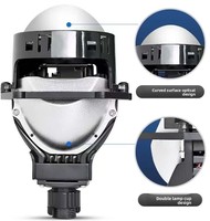 Projecteur Bi-LED 2025 avec lentille laser pour phares de voiture, ampoule de phare LED à faisceau haut et bas, projecteur Bi-LED 3,0 pouces