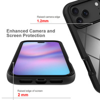 Étui de téléphone séparé robuste et réfléchissant haute brillance HMJ pour iPhone 18 Pro Max, coque de téléphone portable en TPU PC, emballage personnalisé