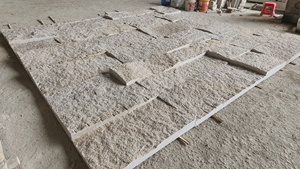 आंतरिक ब्लॉक त्वचा सुविधा दीवार पत्थर, सतह प्राकृतिक विभाजन बेज ग्रेनाइट मोटी सुविधा दीवार पत्थर ब्लॉक, बेज रॉक दीवार पत्थर - Product Image 2