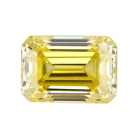 Moissanite de laboratoire rectangulaire à taille biseautée et taille plate, couleurs rose, bleu marine, jaune citron, pour sertissage de bague CAL