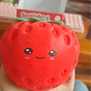SquishyBerry Strawberry <b>Squishy</b> Soft Stretchy Stress Relief Toy For Kids 3+ Years Unisex Rubber Fidget Toy - Product Image 3