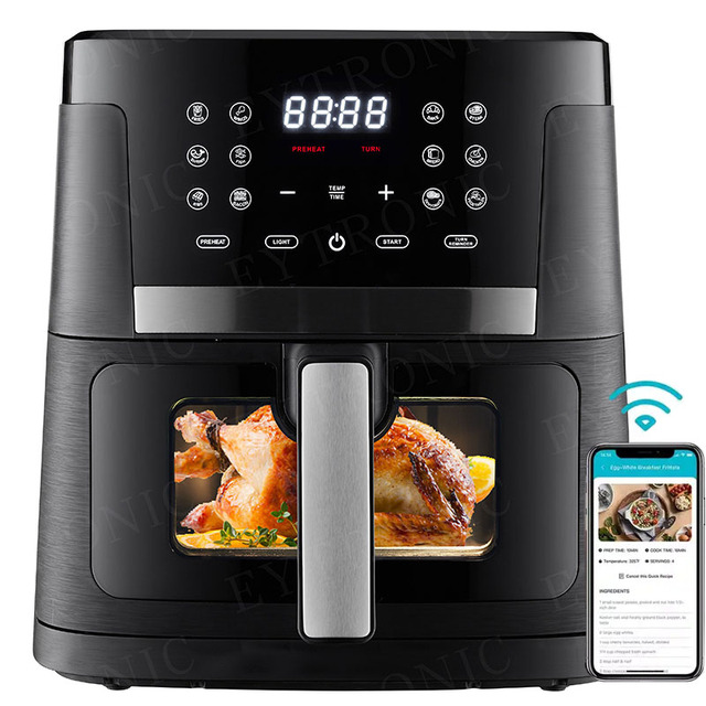 Smart Kitchen Appliances Home Appliances OEM Electric Oven 7.5L 8L Commercial Stainless Steel Digital Air Fryer Wifi Without Oil