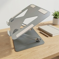 Support d'ordinateur portable réglable et rotatif à 360°, pliable, en métal, avec base rotative usinée CNC, pour ordinateurs portables de 14 à 17,3 pouces