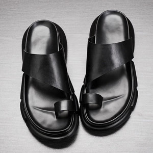 Xinzirain Design personnalisé hommes tongs string semelle épaisse anti-dérapant en <span class=keywords><strong>cuir</strong></span> véritable fait à la main arabe golfe hommes pantoufle sandale - Product Image 5