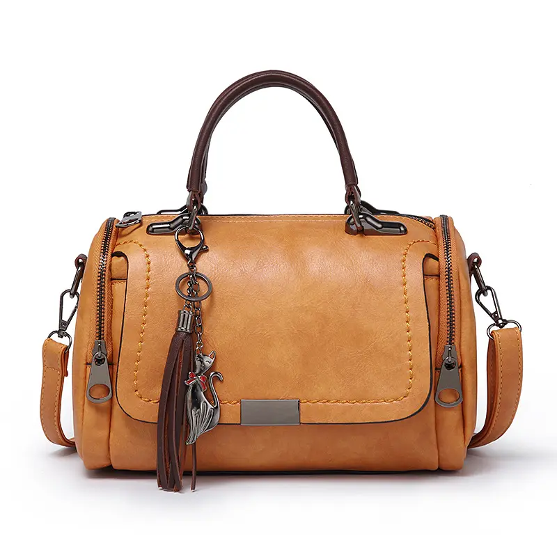 Vintage Women Satchel Purse Handbag Crossbody PU Leather Bag Customize Black Brown Green