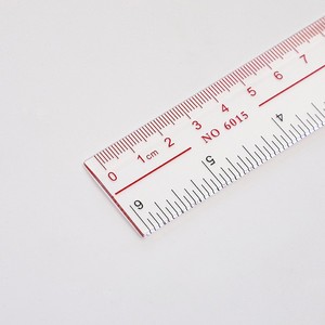 Righello dritto trasparente in plastica da 15 cm, doppia scala centimetrica e in <span class=keywords><strong>pollici</strong></span>, trasparente, per scuola e ufficio, con logo personalizzabile. - Product Image 3