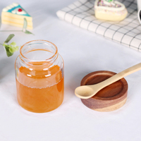 Bocaux en verre empilables, hermétiques et compatibles lave-vaisselle avec couvercles en bois d'acacia, petits bocaux Mason pour le stockage des aliments dans la cuisine