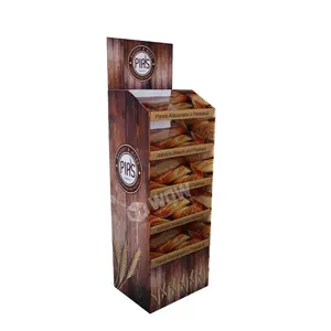 Affichage en carton de modèle de pop de boulangerie de supermarchés pour l'affichage de casse-croûte de nourriture dans l'affichage de position de papier