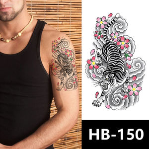 Venta al por mayor nuevo tigre colorido impreso personalizado sexy <span class=keywords><strong>flores</strong></span> impermeable tatuaje temporal pegatinas para brazos <span class=keywords><strong>piernas</strong></span> - Product Image 2