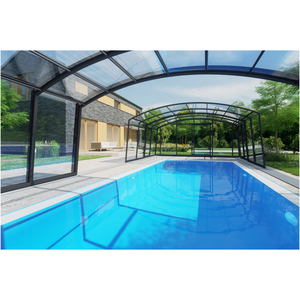 Carport Elettrico Pieghevole Mobile - Veranda Automatica Intelligente in Vetro Copertura Pieghevole per Piscina - Product Image 2