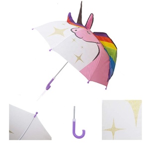 <span class=keywords><strong>Parapluie</strong></span> pour enfants avec impression personnalisée, modèle 3D mignon de <span class=keywords><strong>licorne</strong></span> préféré des enfants - Product Image 2