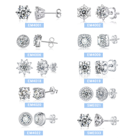 Boucles d'oreilles clous en argent sterling style classique avec moissanite ronde taille brillant 1 carat DEF VVS1 pour femme