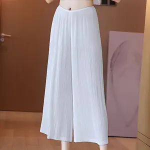 Wide-leg trousers women's high waist 2022 summer new fashion pleated casual chiffon western style loose pants